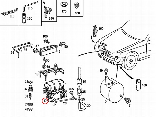 エアサスコンプレッサーエアサスポンプ メルセデスベンツ