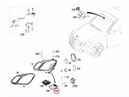 ヘッドライトコントロールユニット (バラスト) メルセデスベンツ