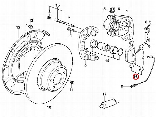 ブレーキパッド(ディスクパッド) リア METELLI製 BMW [2205600]BMW E38