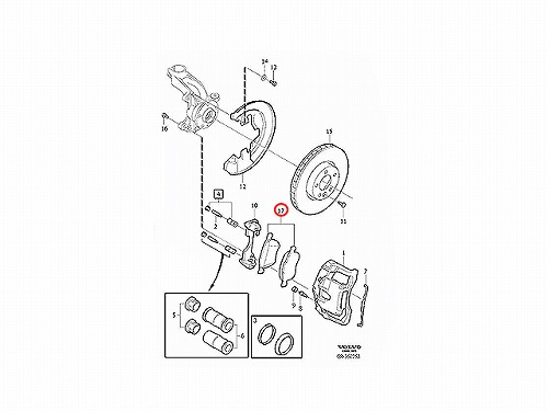 ブレーキパッド(ディスクパッド) フロント METELLI製 VOLVO(ボルボ