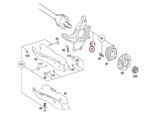 ナックルアームブッシュ(ジョイントブッシュ) リア メルセデスベンツ