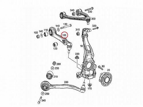ロアアームコントロールアーム フロント 左側 メルセデスベンツ