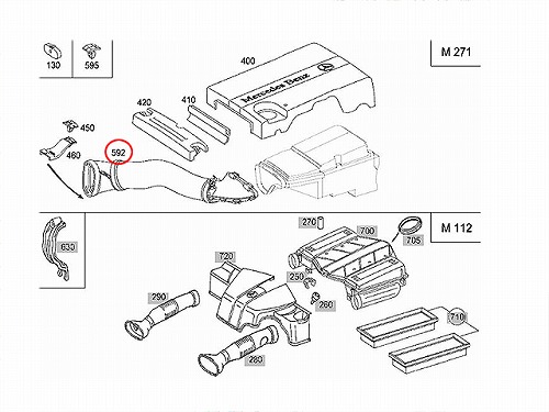 エアインテークホース(コネクティングパイプ) メルセデスベンツ