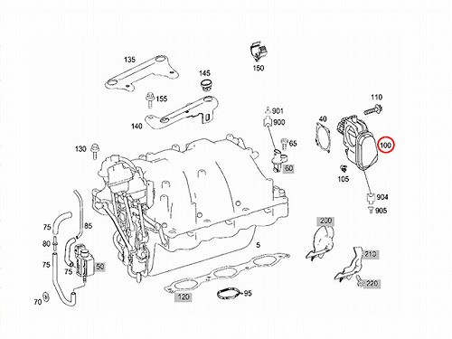 スロットルボディ(スロットル バタフライ サポート) メルセデスベンツ