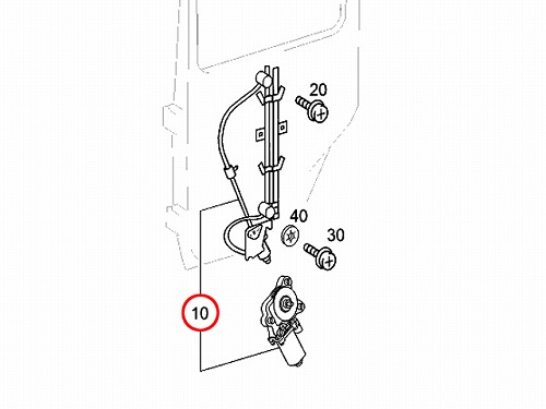 パワーウインドウレギュレーター リア 左側 メルセデスベンツ Gクラス