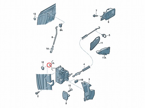 ドアロック アクチュエーター フロント 左側 AUDI(アウディ) A3/S3 8P 