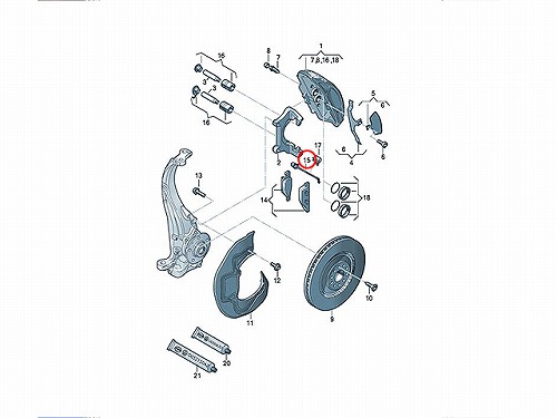 ブレーキパッドセンサー(ディスクパッドセンサー) フロント用 AUDI