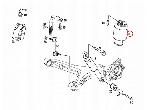純正 エアサス エアスプリング(エアバッグ) リア 左右共通 メルセデス