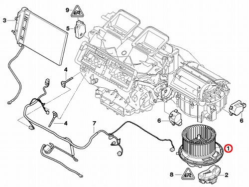 エアコンブロアモーター(ファン) BMW E82 E87 E88 E90 E91 E92 E93 X1