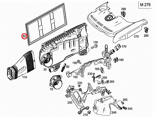 エアフィルター(エアクリーナー) メルセデスベンツ R172 W204 W207