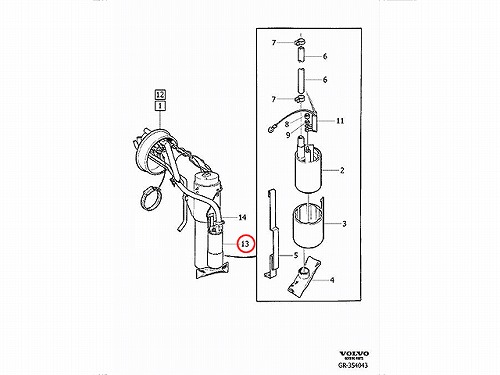 燃料ポンプ(フューエルポンプ) VOLVO(ボルボ) [V9480152]VOLVO(ボルボ