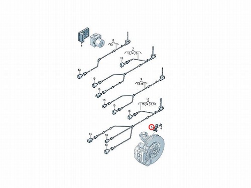 ABSセンサー(スピードセンサー) フロント 左側(一部車両にはリアにも
